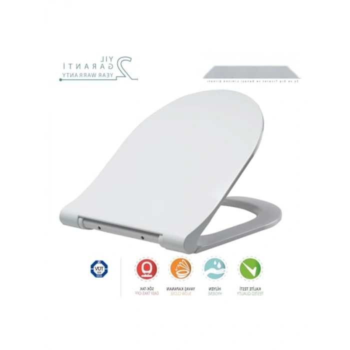 Yavaş Kapanan Oval Klozet Kapağı, Duroplast