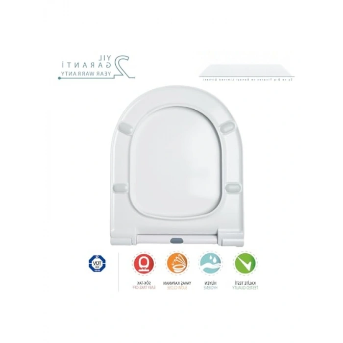 Yavaş Kapanan Oval Klozet Kapağı, Duroplast