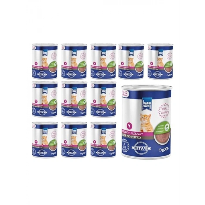 Yavru Kedi Tavuklu Pate Yaş Mama 400 Gr x 12 Adet
