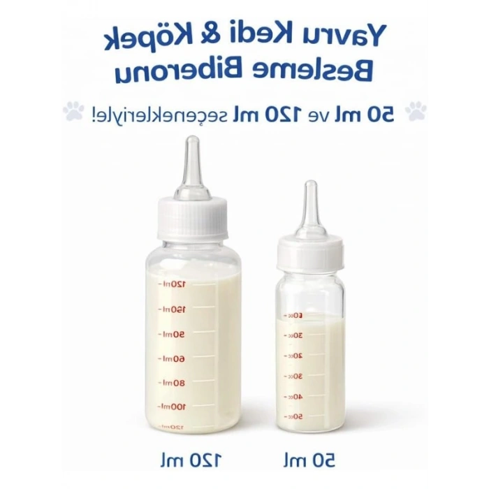 Yavru Kedi ve Köpekler İçin 120 ml Biberon Seti