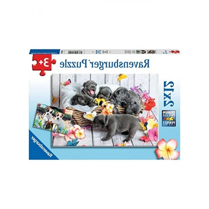 Yavru Köpekler Temalı 2x12 Parça Puzzle, Eğlenceli Çocuk Oyun Seti