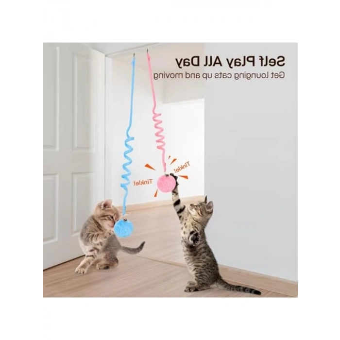 Yaylı Elastik Toplu Yapışkanlı Kedi Oyuncağı - 1 Adet