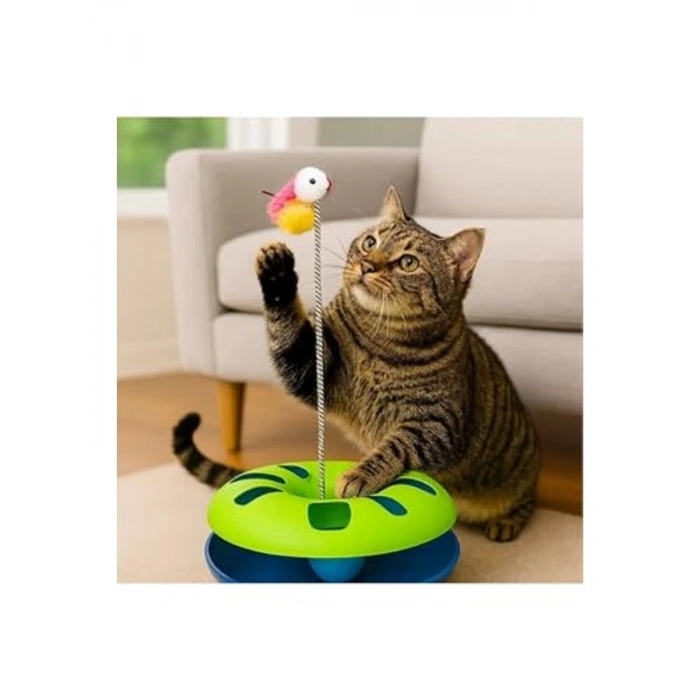 Yaylı Fareli Kedi Çember Oyuncağı, Eğlenceli Aksesuar