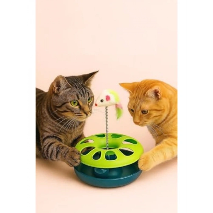 Yaylı Fareli Kedi Çember Oyuncağı, Eğlenceli Aksesuar