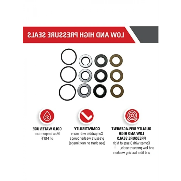 Yedek Düşük ve Yüksek Basınçlı Conta Kiti, Siyah