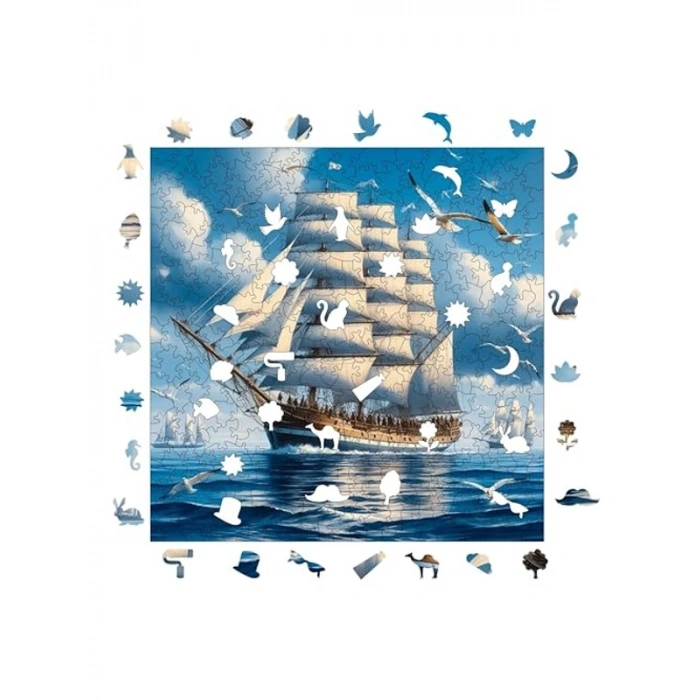 Yelkenli Efsanesi Ahşap Puzzle - 353 Parça, 29x29 cm Boyutunda