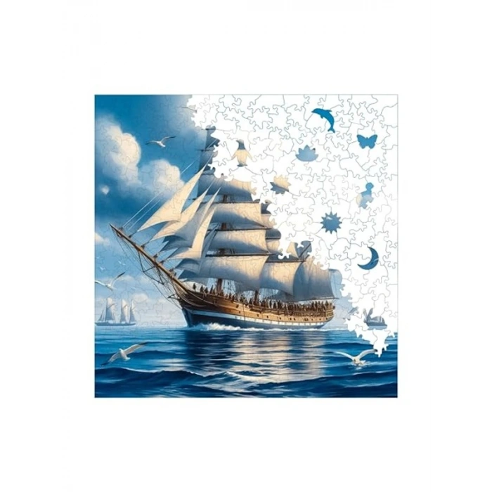 Yelkenli Efsanesi Ahşap Puzzle - 353 Parça, 29x29 cm Boyutunda