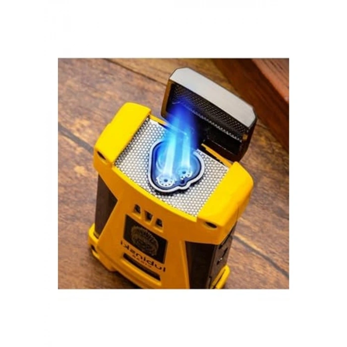 Yeni Seri İki Delikli Torch Puro Çakmağı, Sarı Renk