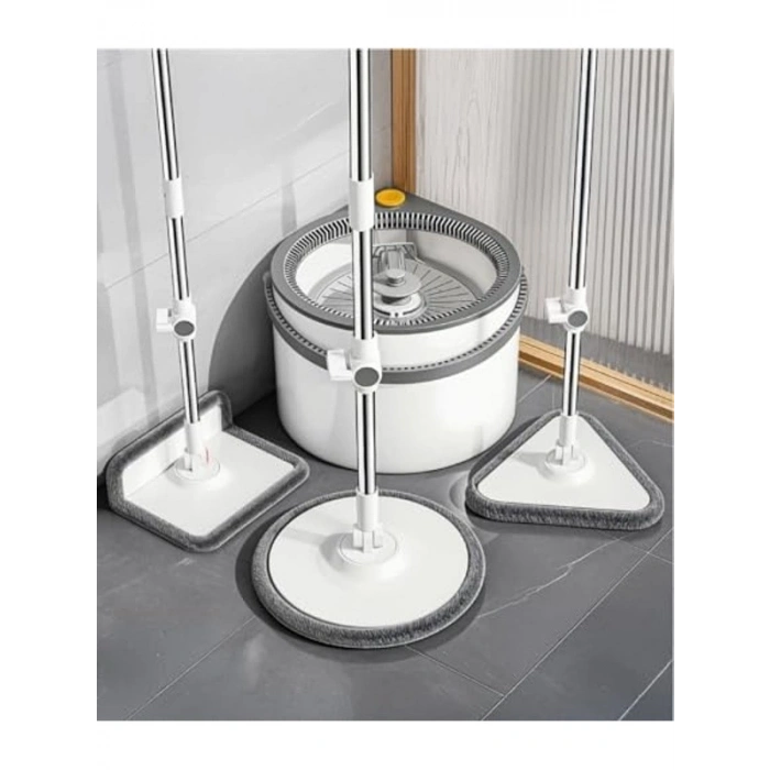 Yeni Tasarım 360° Döner Mop ve Temizlik Seti, Üç Başlıklı Paspas