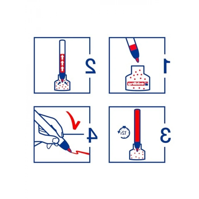 Yeniden Doldurulabilir Flipchart Kalemi, Siyah, Kesik Uç
