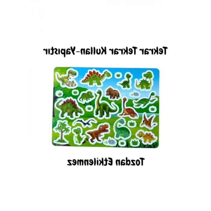 Yeniden Kullanılabilir Dinozor Temalı Sticker Seti