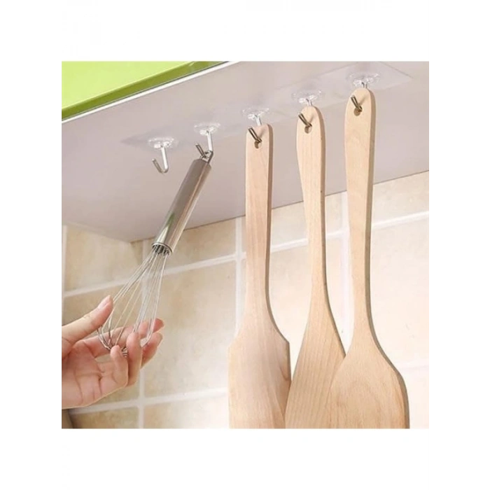 Yeniden Kullanılabilir Şeffaf Askı Kancası - 5li Set