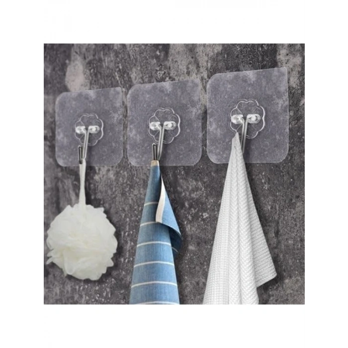 Yeniden Kullanılabilir Şeffaf Askı Kancası - 5li Set