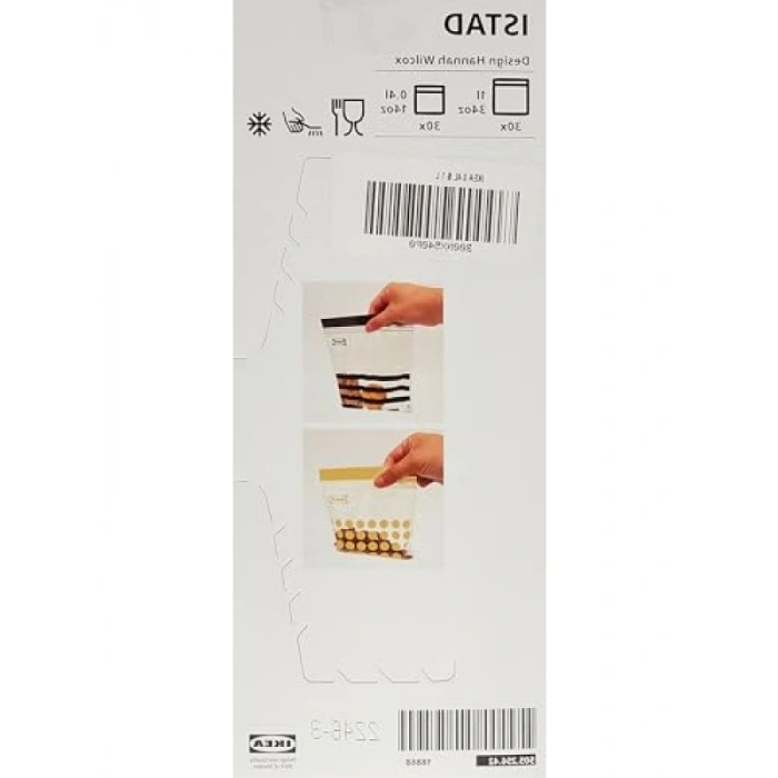 Yeniden Mühürlenebilir Kırmızı Plastik Torba Seti, 60lı Paket