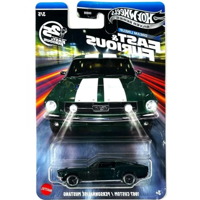 Yeşil 1967 Özel Mustang Diecast Araç, 1:64 Ölçek