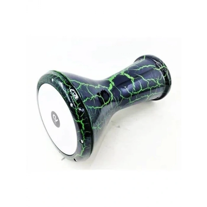 Yeşil Çatlak Boyalı Mısır Darbuka, Döküm Çömlek Kılıf Hediyeli