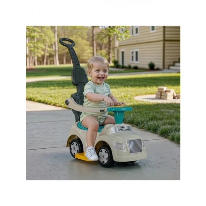 Yeşil Dolu Step Araba, 3 in 1 Eğlenceli Oyun Aracı