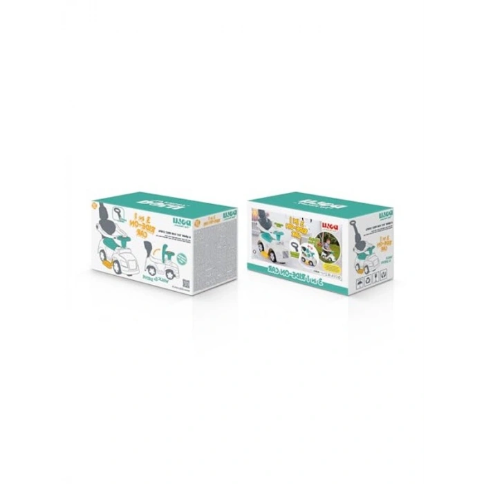 Yeşil Dolu Step Araba, 3 in 1 Eğlenceli Oyun Aracı