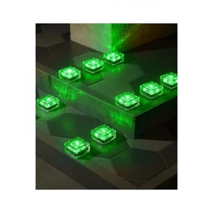 Yeşil Renk Güneş Enerjili LED Bahçe Aydınlatma, Tuğla Görünümlü