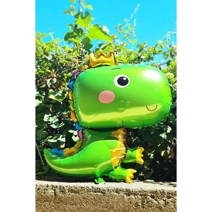 Yeşil Renkli Dinozor Temalı Folyo Balon
