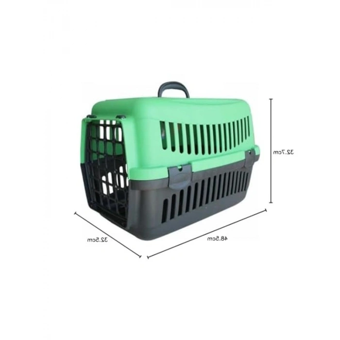 Yeşil renkli kedi ve köpek taşıma kabı, pratik tasarım