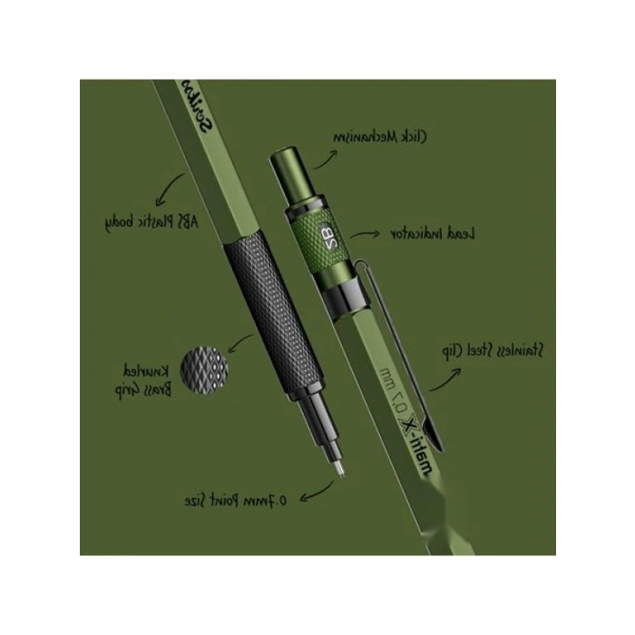 Yeşil Silgili Versatil Kalem - 0.7 mm