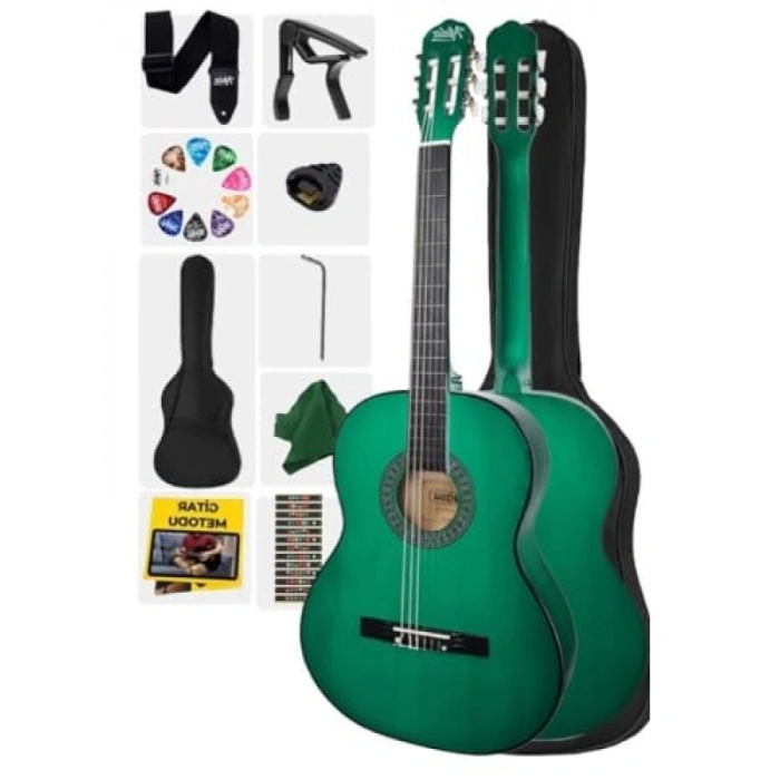 Yetişkin Boy 4/4 Klasik Gitar Seti - Sap Ayarlı