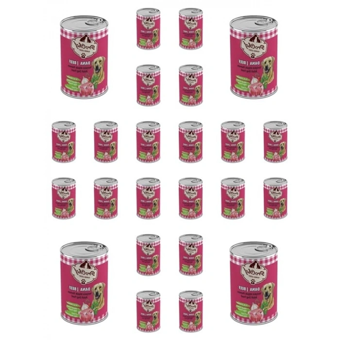 Yetişkin Dana Etli Kıyılmış Köpek Maması, 415 gr x 24 Adet