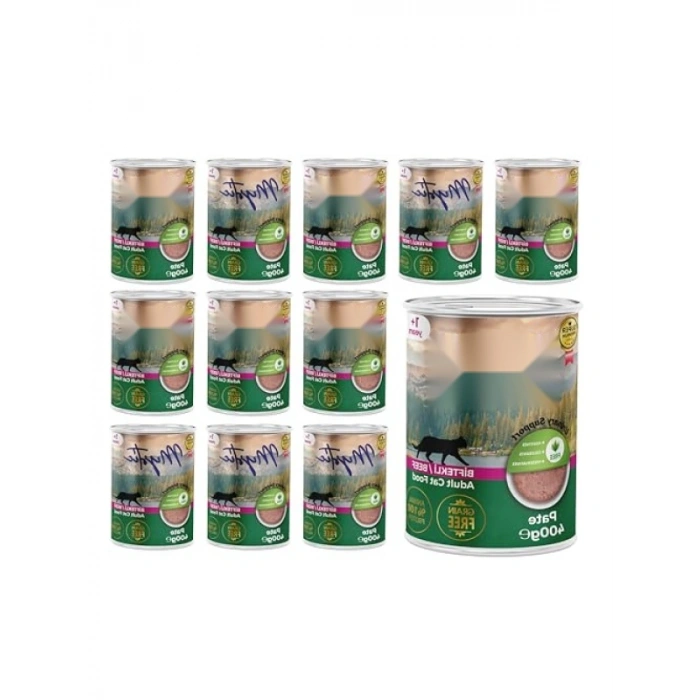 Yetişkin Kedi Biftekli Pate - 400 Gr x 12 Adet