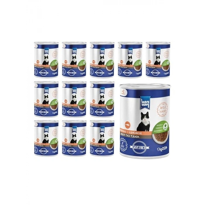 Yetişkin Kedi Jöleli Somonlu Konserve Mama 400 Gr x 12 Adet