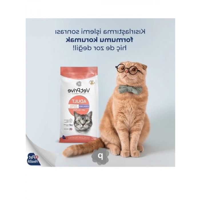 Yetişkin Kediler İçin Somonlu Mama, 10 Kg, Kısırlaştırılmış Kediler İçin
