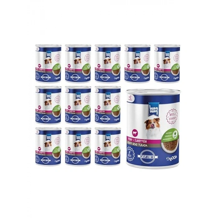 Yetişkin Köpek Jöleli Biftek Konserve Mama, 400 Gr - 12 Adet Set