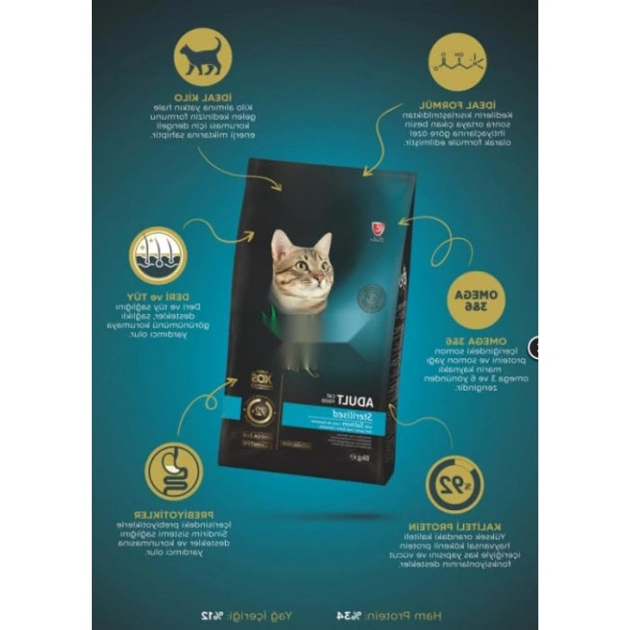 Yetişkin Somonlu Kedi Maması 8 Kg