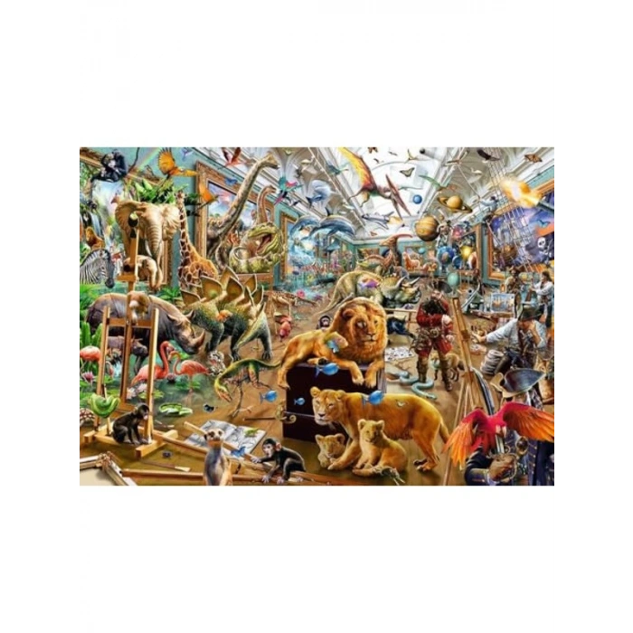 Yetişkinler için 1000 Parça Müzede Kaos Puzzle