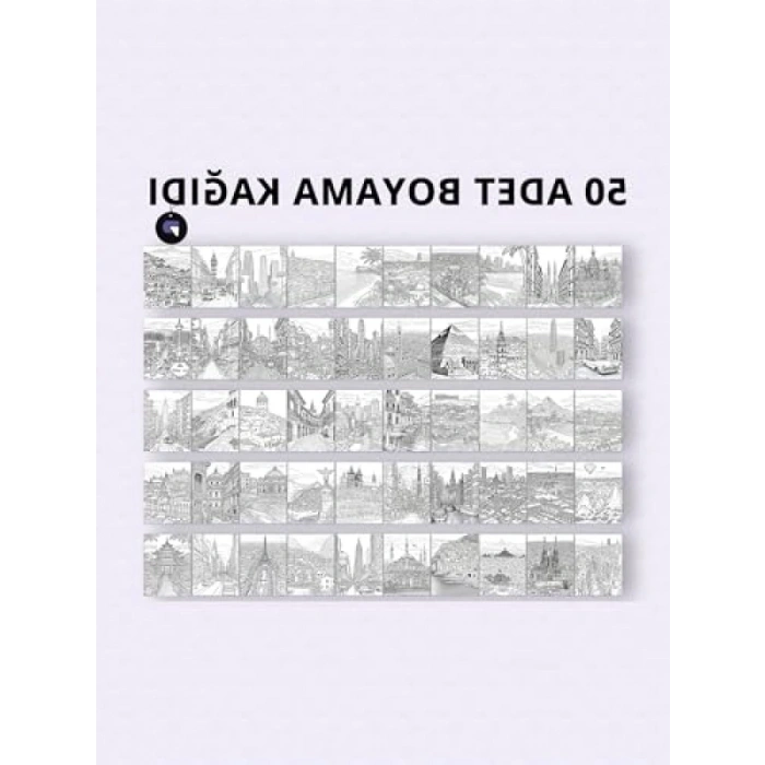 Yetişkinler İçin Mimari Mandala Boyama Kitabı