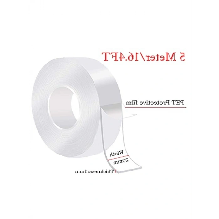 Yıkanabilir Çift Taraflı Nano Bant - 5M Uzunluk, Güçlü Yapışma