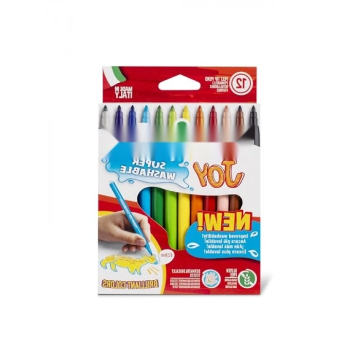 Yıkanabilir Keçeli Boya Kalemi Seti - 12li