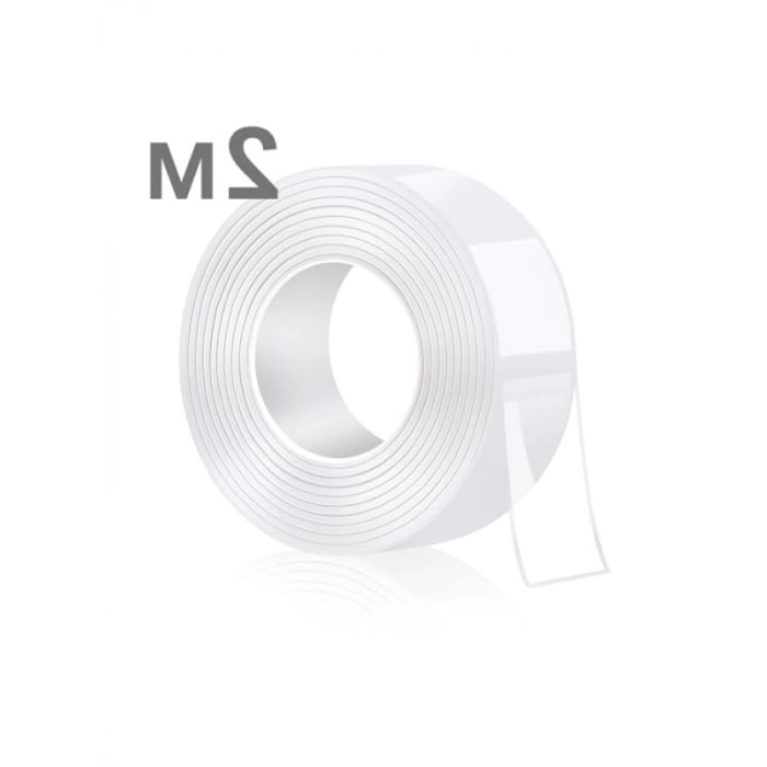 Yıkanabilir Nano Şeffaf Çift Taraflı Bant, 3cm x 2m
