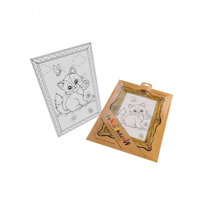 Yıkanabilir Tuval Mat - Kedi Desenli