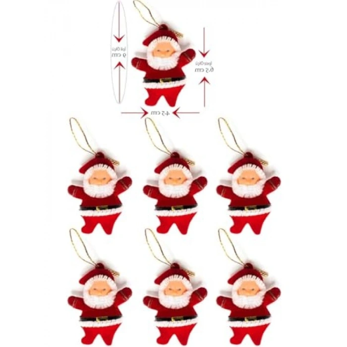 Yılbaşı Çam Ağacı Süsü, Noel Baba 6lı Set