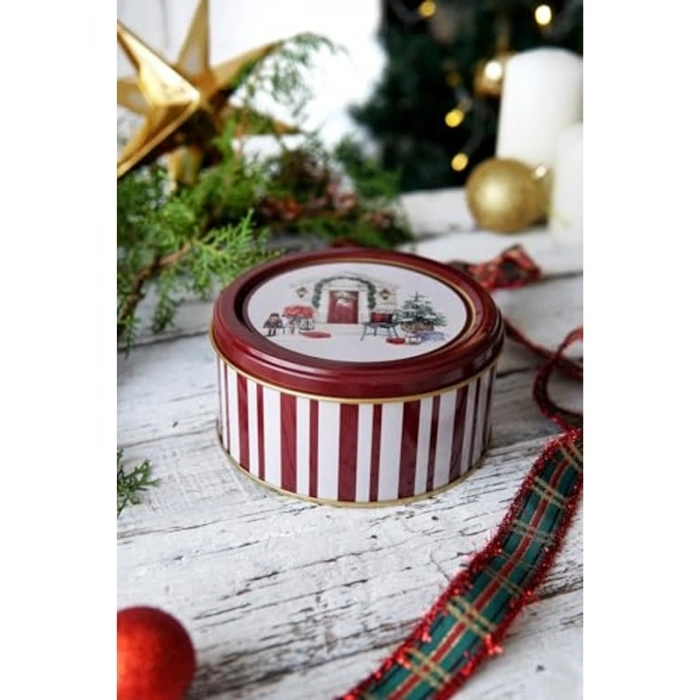 Yılbaşı Temalı 2li Dekoratif Metal Kutu Seti, Yeşil