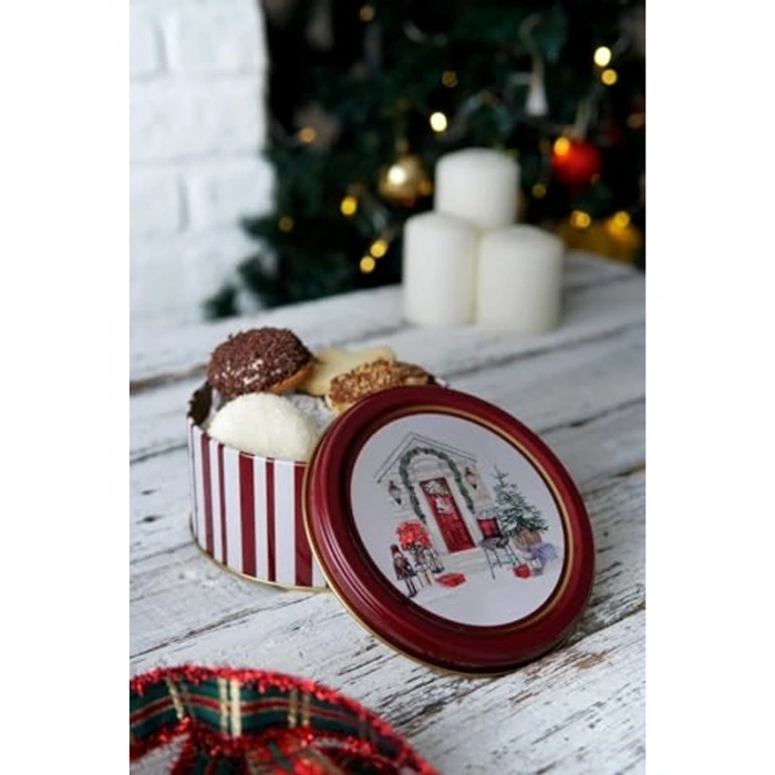 Yılbaşı Temalı 2li Dekoratif Metal Kutu Seti, Yeşil