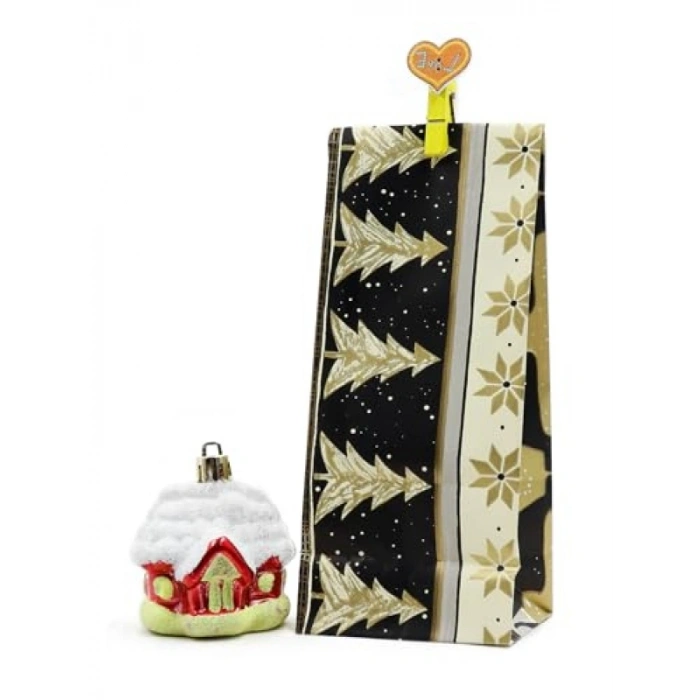 Yılbaşı Temalı Hediyelik Kese Kağıdı - 10lu Paket, 8x20 cm