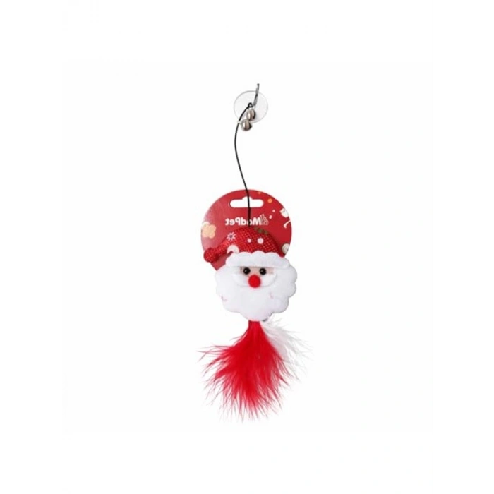 Yılbaşı Temalı Kedi Oyuncağı, Noel Baba Figürlü, Zilli