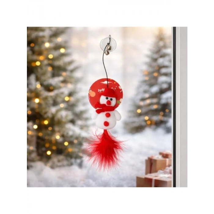 Yılbaşı Temalı Kedi Oyuncağı, Noel Baba Figürlü, Zilli