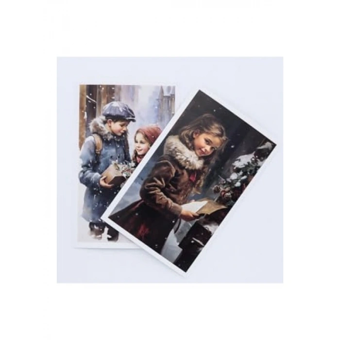 Yılbaşına Özel 15 Parça Kartpostal, Zarf ve Sticker Seti