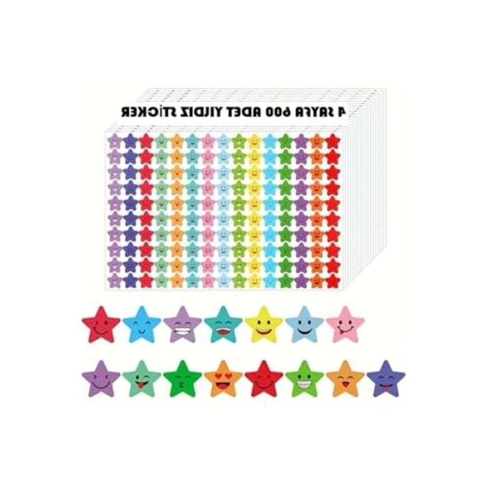 Yıldız Sticker Seti - 600 Adet Renkli Tebrik Stickerı