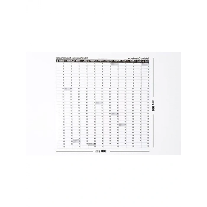 Yıllık Takvim - Yapışkansız Statik Akıllı Kağıt ile Planlama