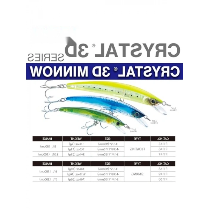 Yo-Zuri Crystal 3D nnow Floating Sert Balık, Ghiw, 90 Mm