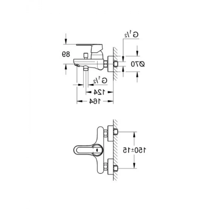 Yön Değiştiricili Banyo Bataryası - Krom